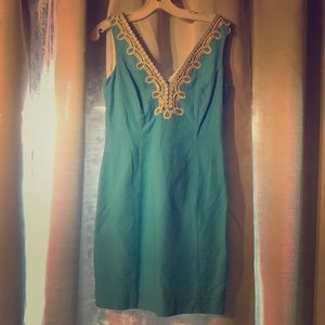 Lilly Pulitzer size 4 blue with gold trim dress